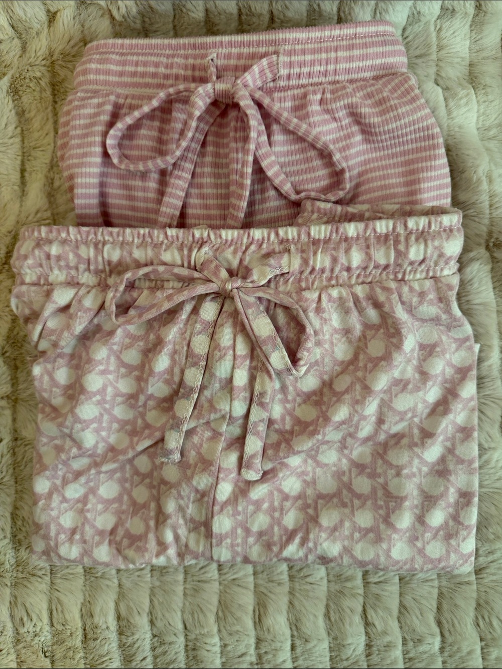 Tahari Pink Patterned & Striped Sleep Shorts Set (2)